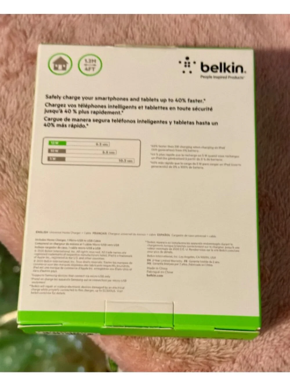 Belkin BOOST↑UP MICRO‑USB Home Charger + Cable – 12W Fast Charge – NEW